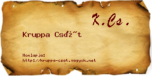 Kruppa Csát névjegykártya